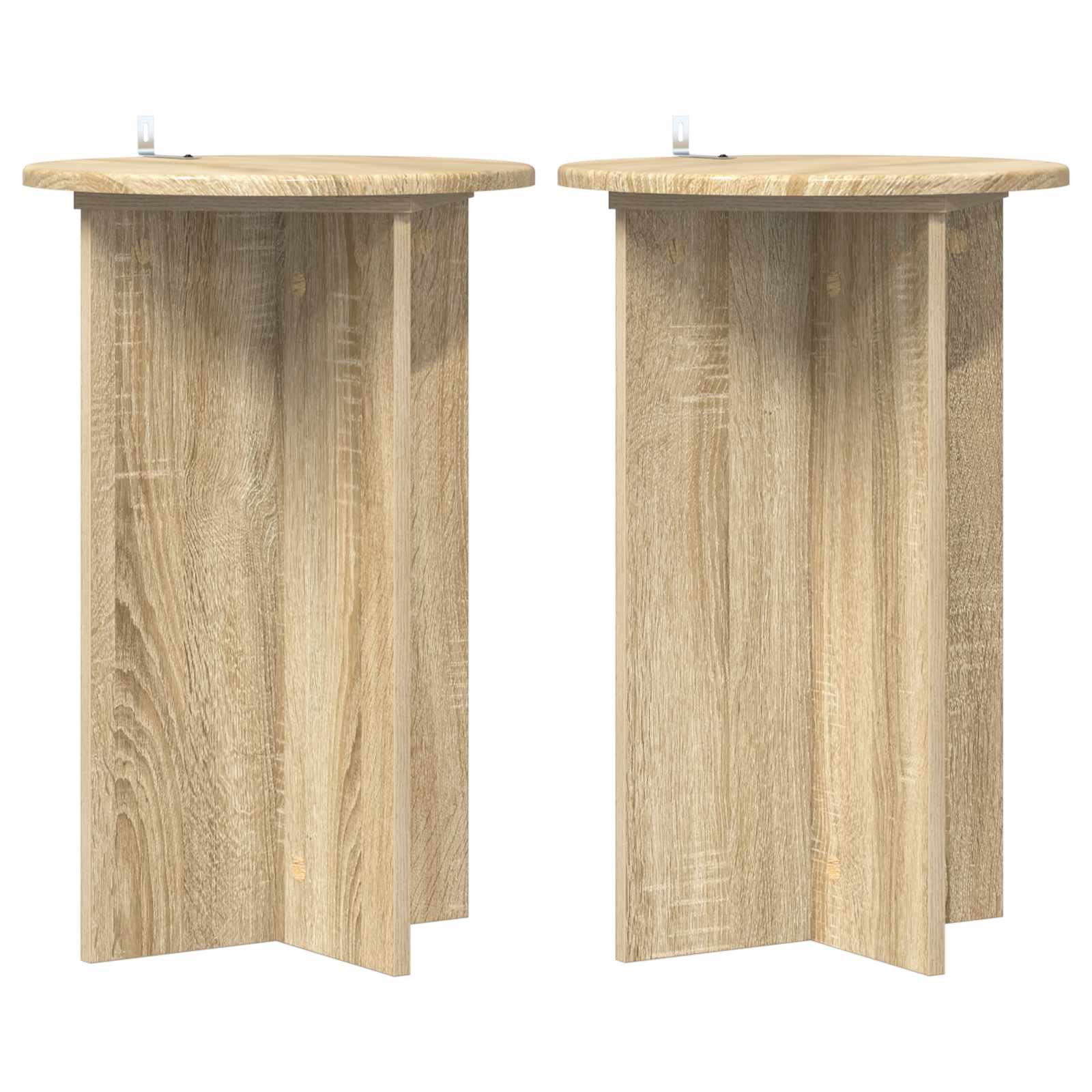 Vidaxl Plant Stand 2 Pcs Sonoma Oak Ø40 X 60 Cm Engineered Wood
