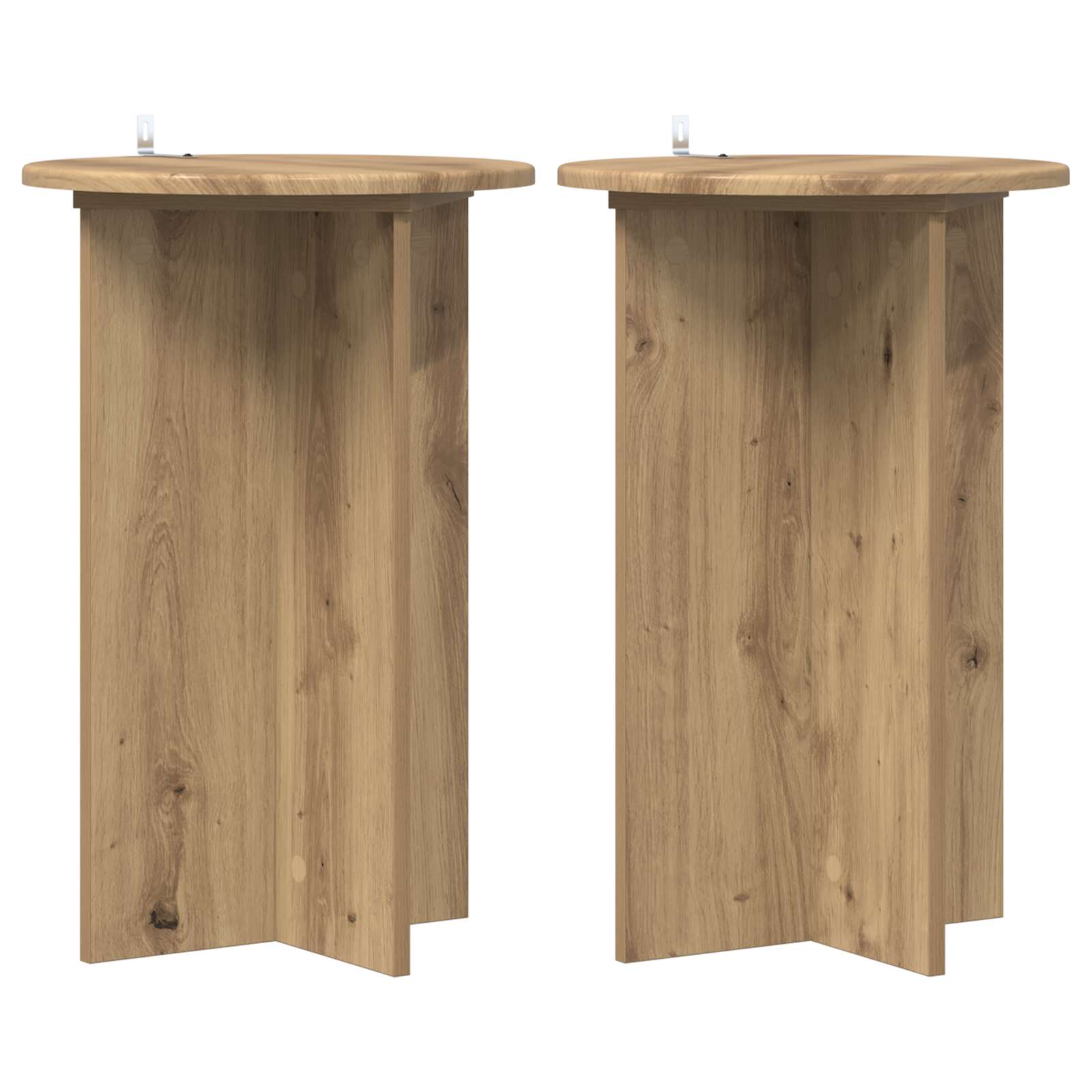 Vidaxl Plant Stand 2 Pcs Artisan Oak Ø40 X 60 Cm Engineered Wood