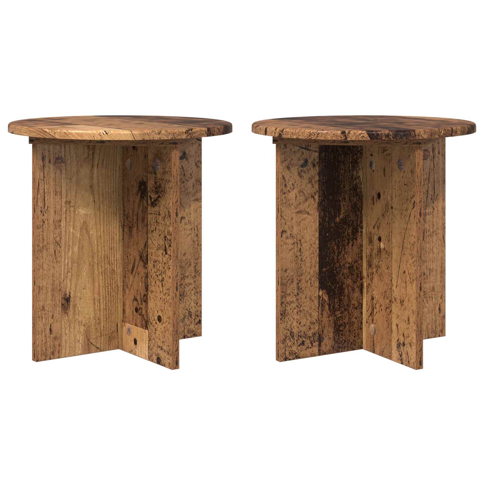 Vidaxl Plant Stand 2 Pcs Old Wood 40 X 40 X 40 Cm Engineered Wood
