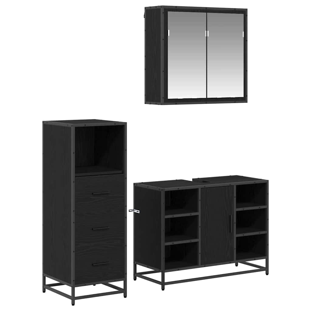 Vidaxl Bathroom Furniture Set 3 Pcs Old Wood Engineered Wood
