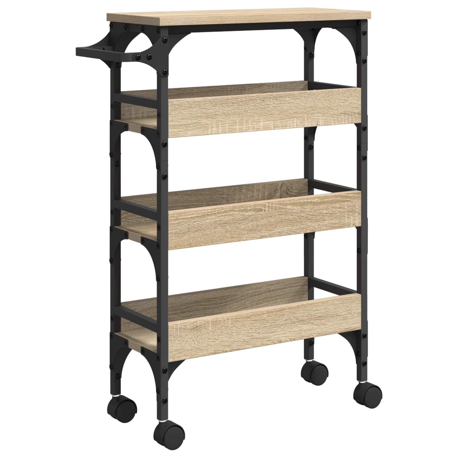 Vidaxl Kitchen Trolley Sonoma Oak 53 X 20 X 76 Cm Engineered Wood