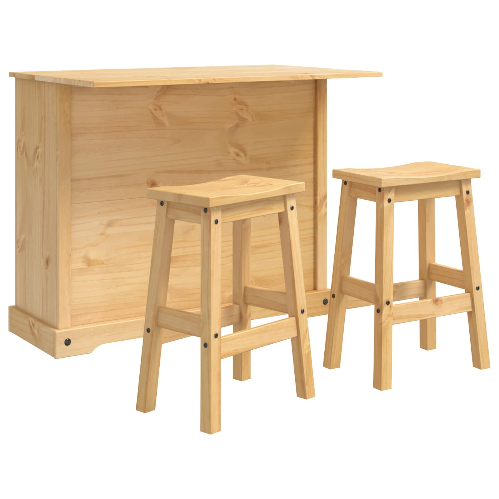 Kücheninsel Set 3 Stk. Corona Honigwachs 112 X 70 X 91,5 Cm Vidaxl