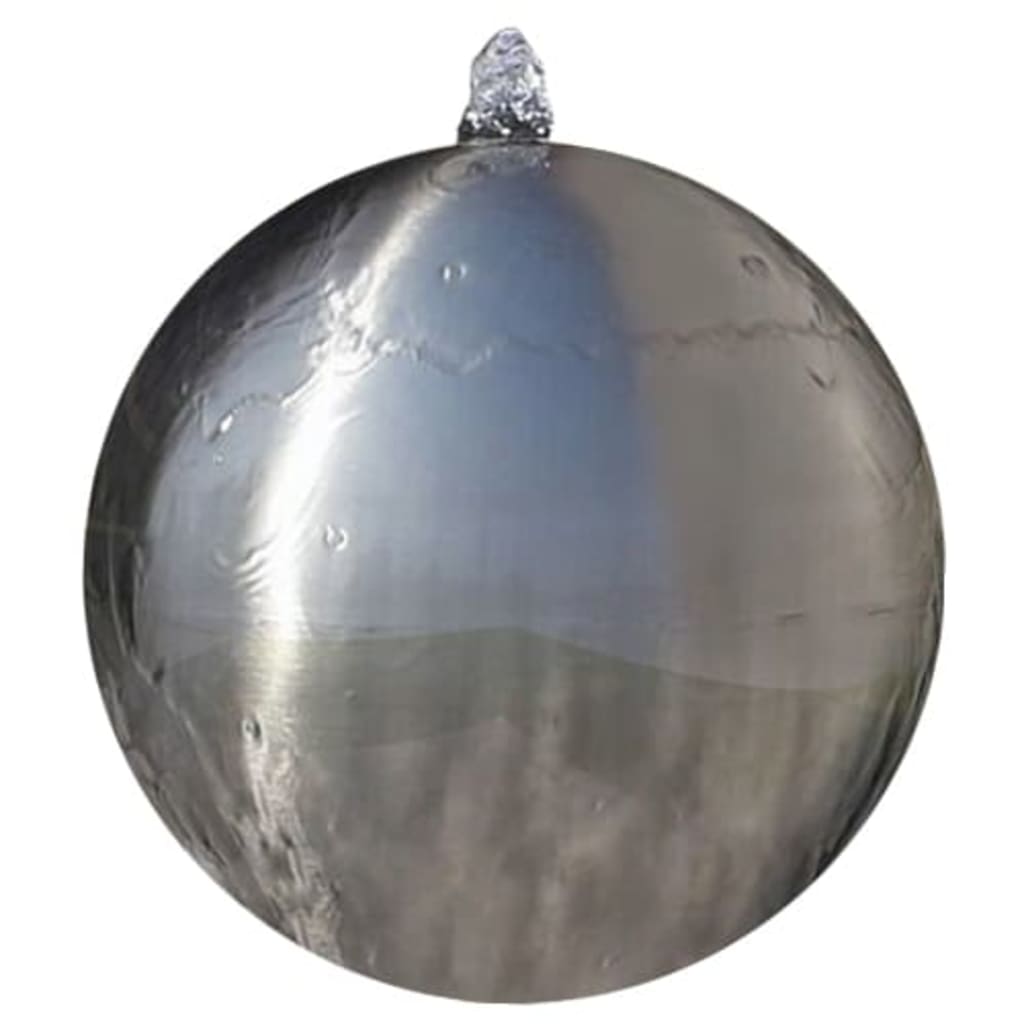 Vidaxl Garden Fountain Sphere With Leds Stainless Steel 30 Cm