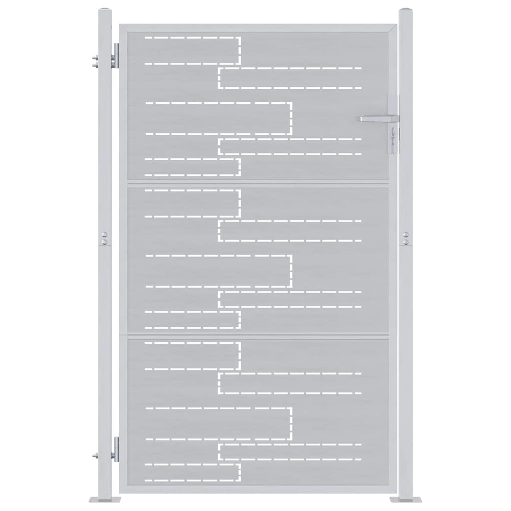 Vidaxl Garden Gate 85 X 144 Cm Stainless Steel Silver Lockable