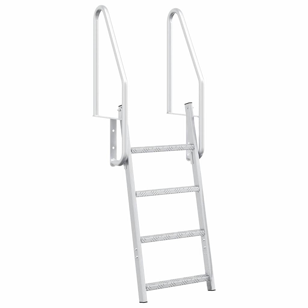 4-stufen Dockleiter Silber 58 X 77 X 166 Cm Aluminium Vidaxl