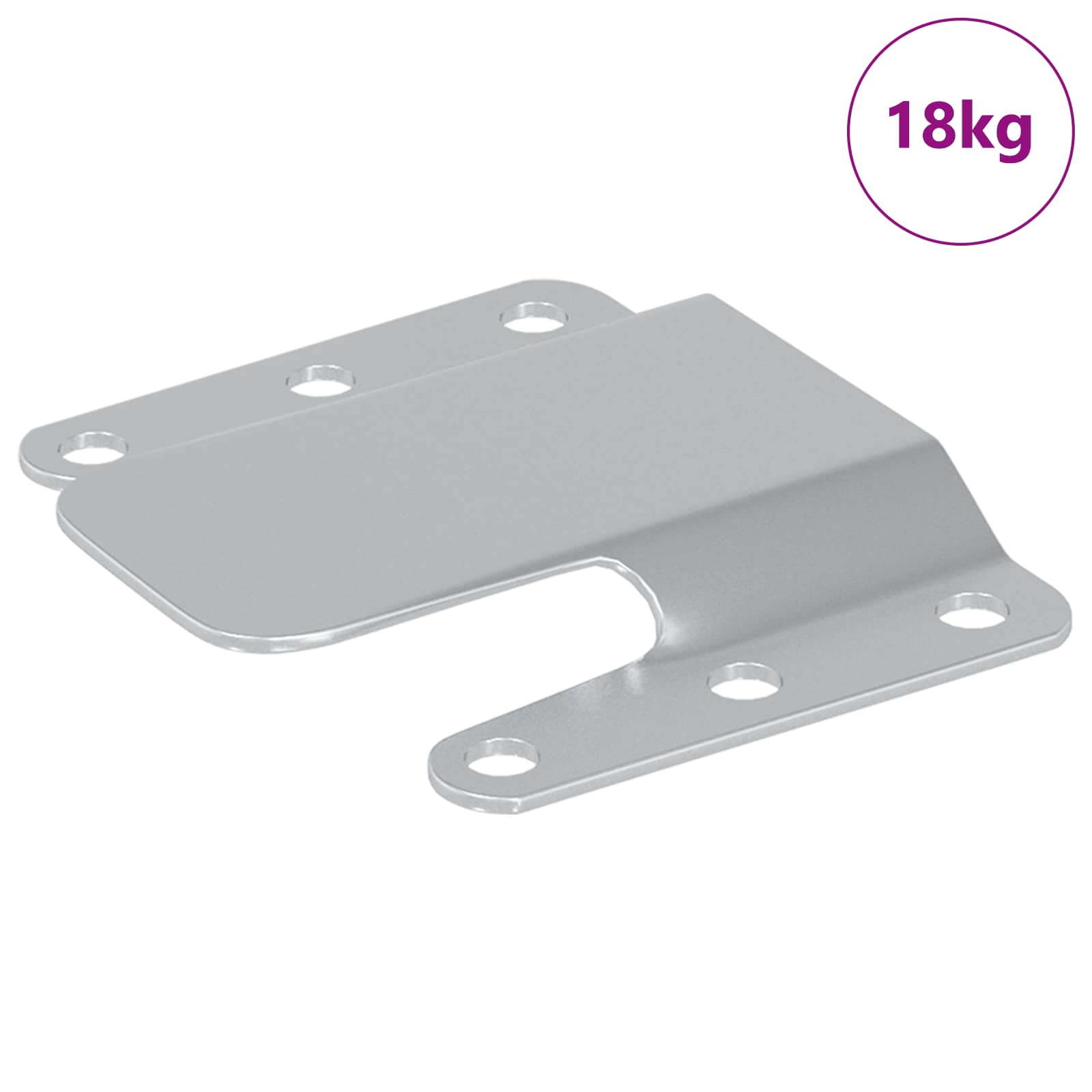 Vidaxl Flush Mount Bracket 419 Silver 75 X 66 X 1.4 Mm Steel