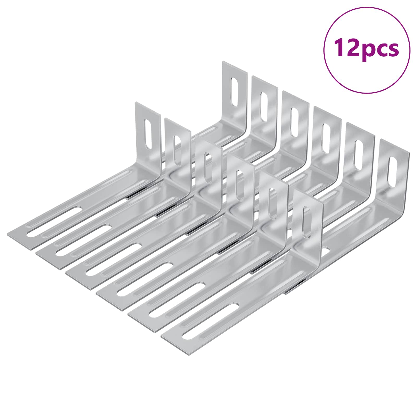 Anti-kipp-halterung 12 Silber 74,5 X 15 X 32 Mm Eisen Vidaxl