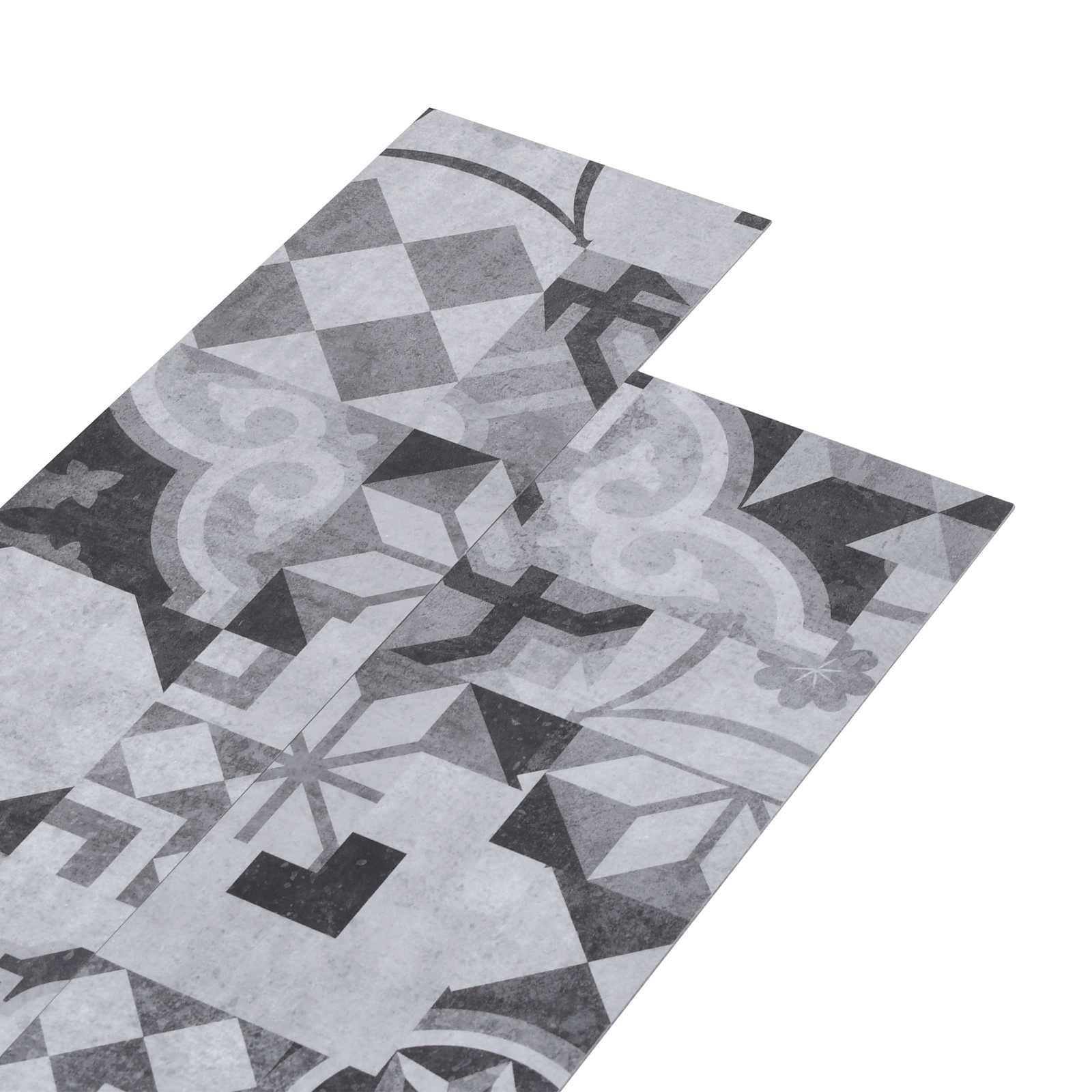 Vidaxl Self-adhesive Pvc Flooring Planks Grey Pattern 30.5 X 61 Cm