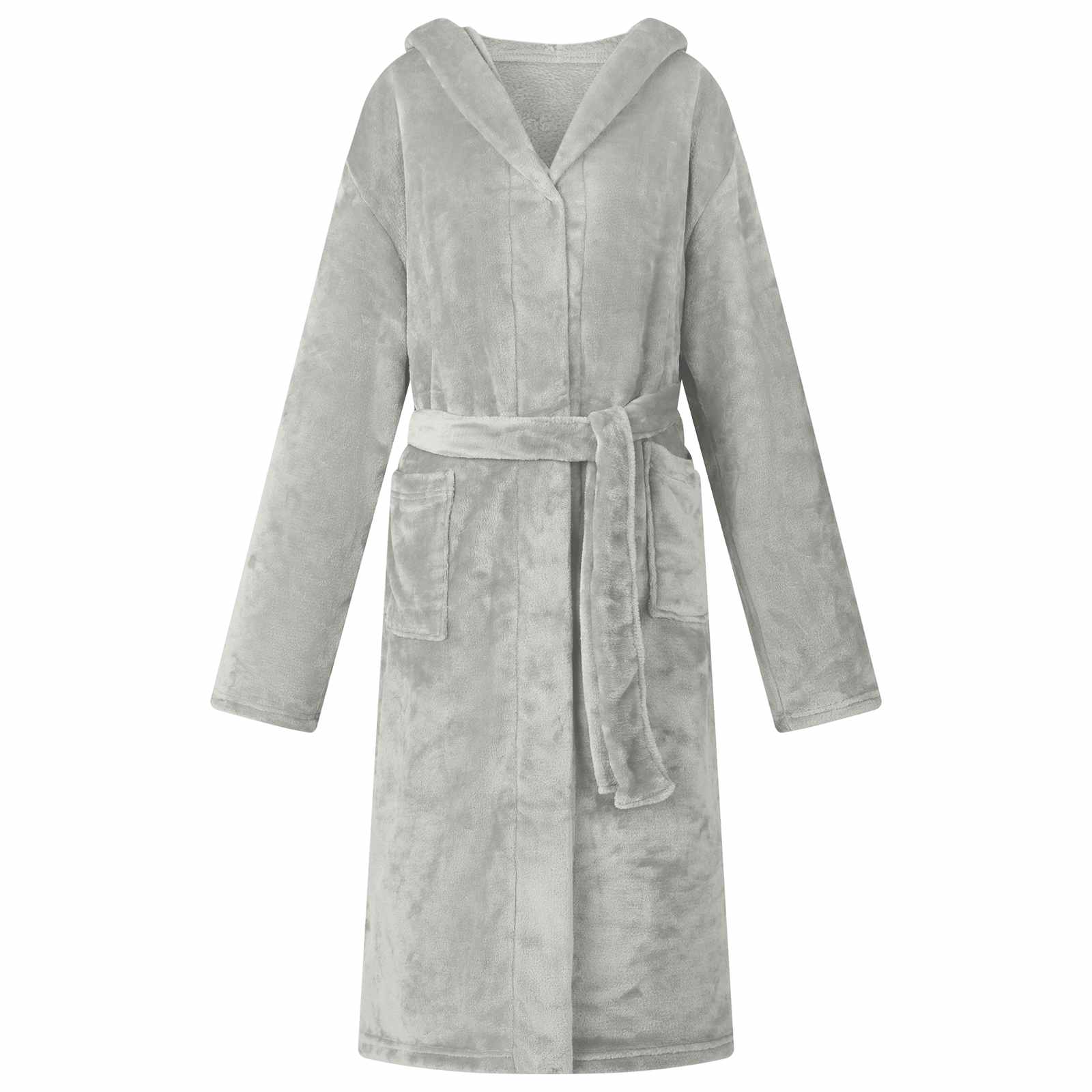 Bademantel Hoodie Grau M Flanell Vidaxl