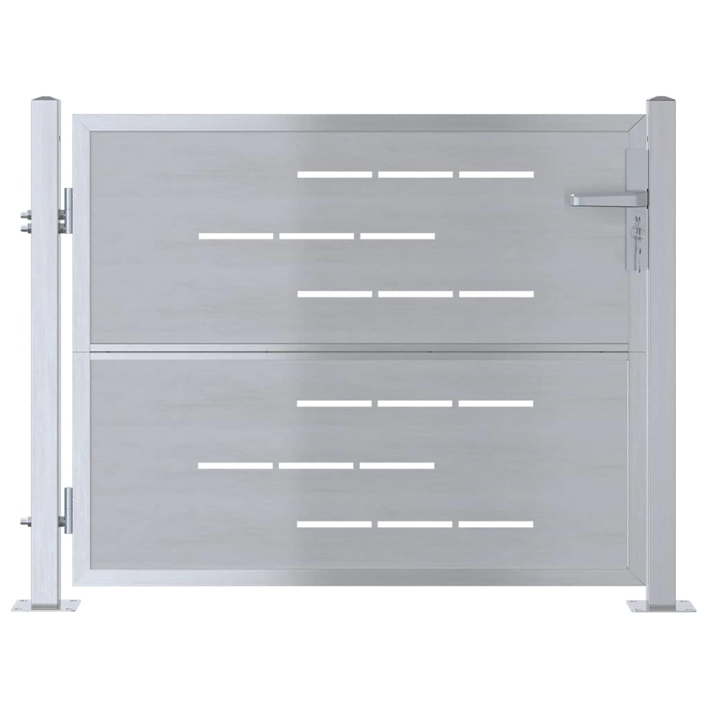 Gartentor 85 X 70 Cm Edelstahl Silber Abschließbar Vidaxl
