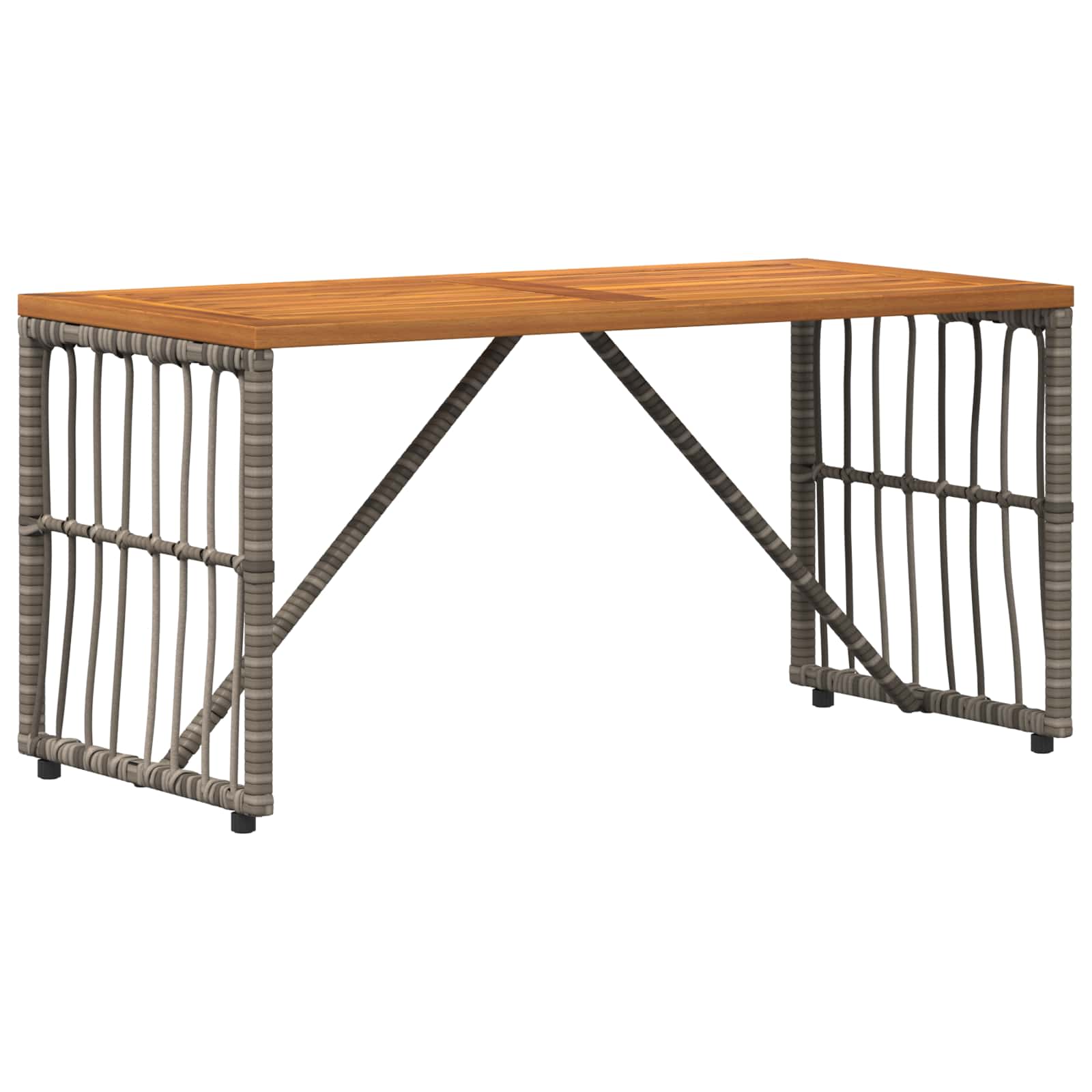 Vidaxl Outdoor Table Grey 80 X 40 X 40 Cm Steel And Poly Rattan