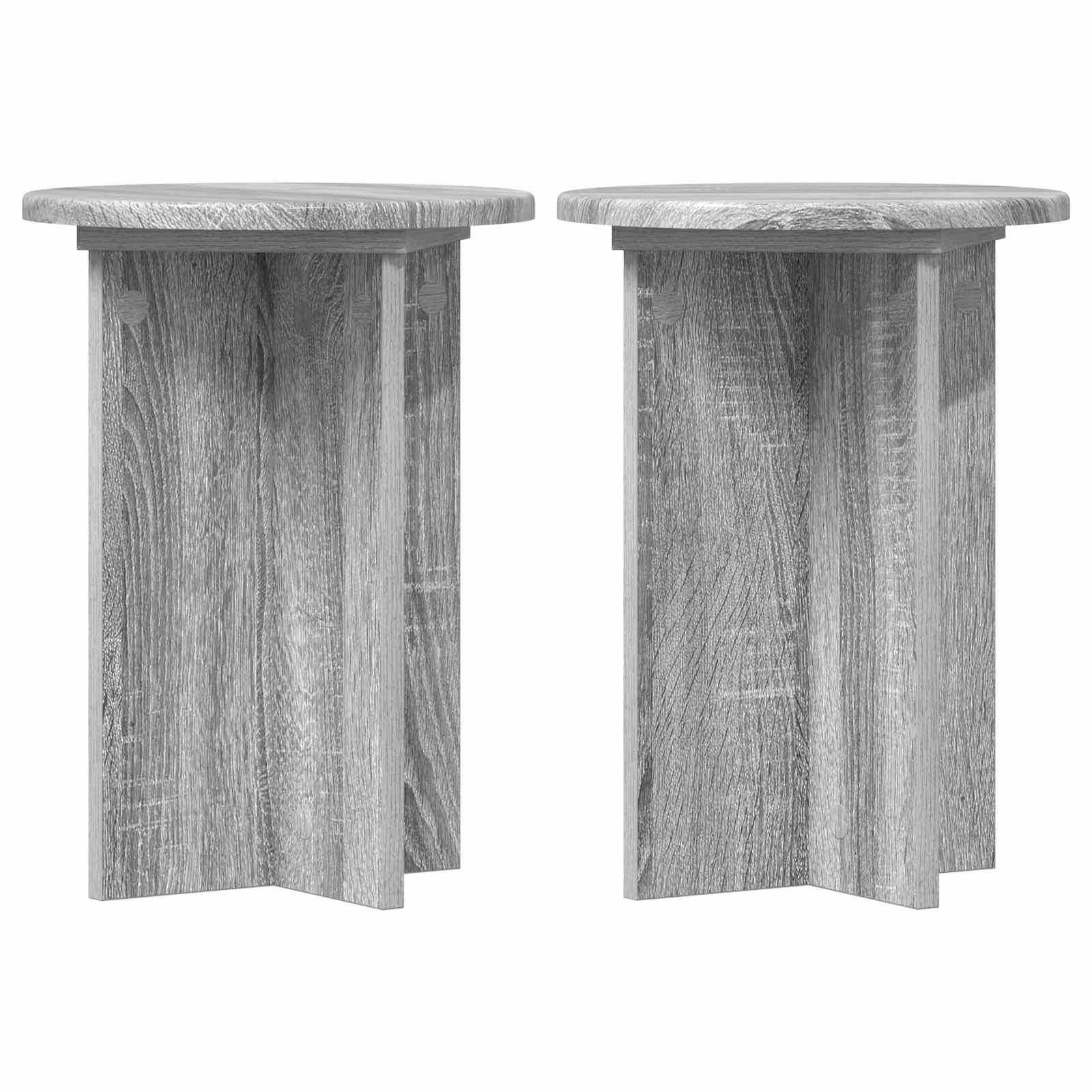 Vidaxl Plant Stand 2 Pcs Grey Sonoma Ø29.5 X 40 Cm Engineered Wood