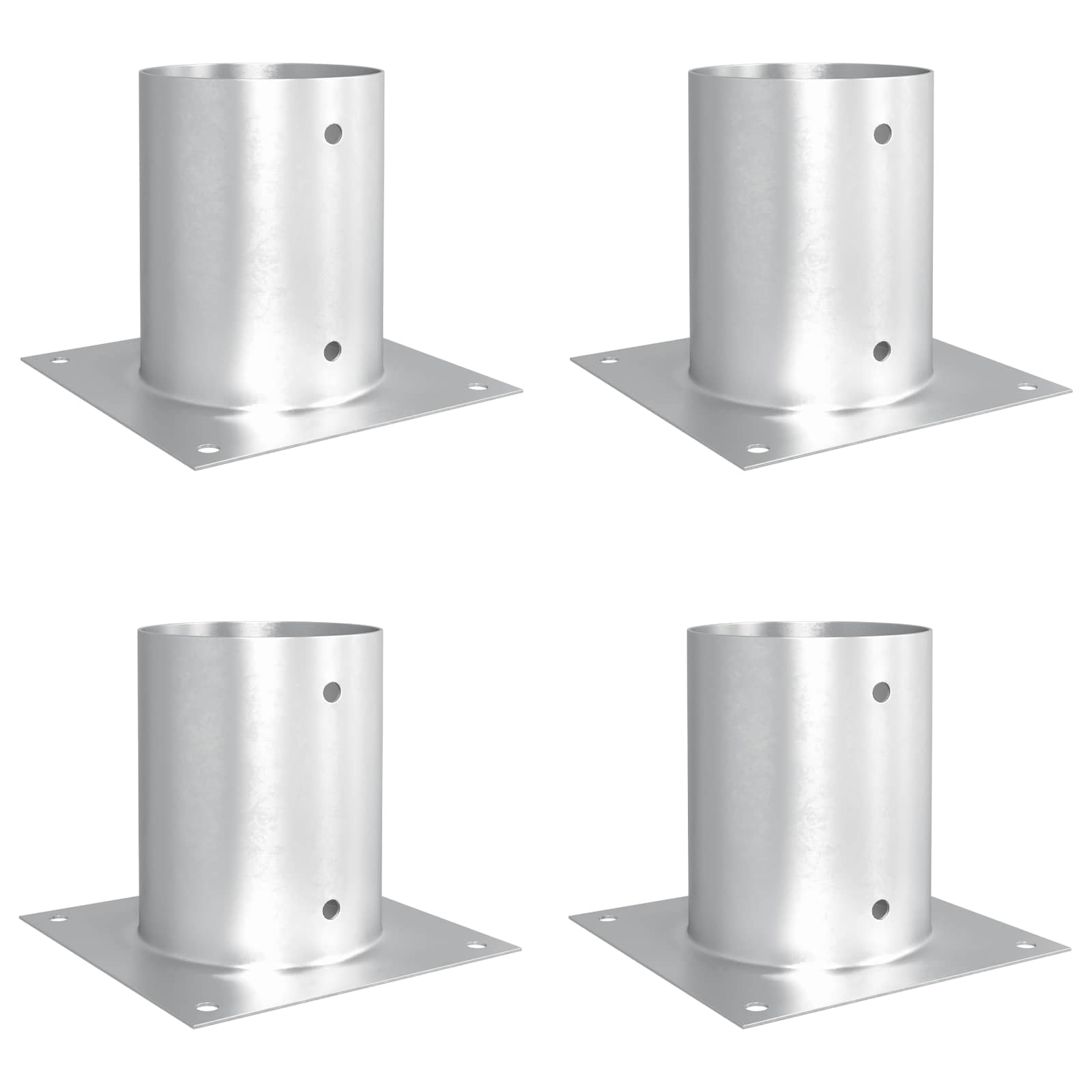 Runder Bodenanker 4 Stk. Silber 18 X 18 X 15 Cm Metall Vidaxl