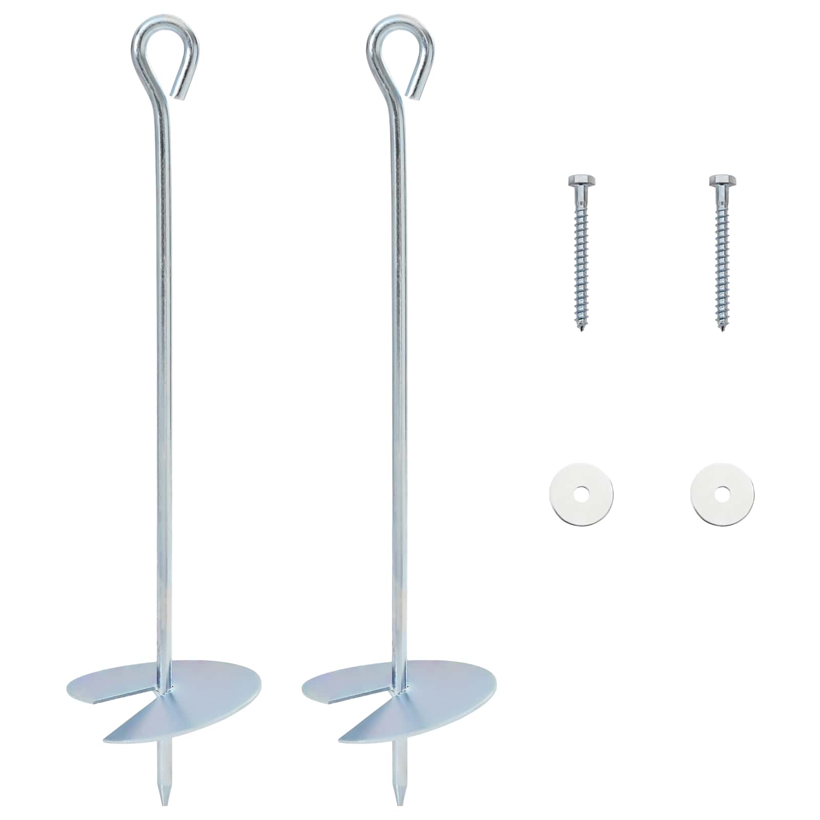 Erdanker 2 Stk. Ø10 X 40 Cm Galvanisiertes Metall Silber Vidaxl