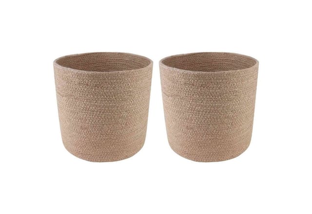 Vidaxl Plant Pot Set 2 Pcs Natural Ø 28 X 28 Cm 100% Tossa Jute