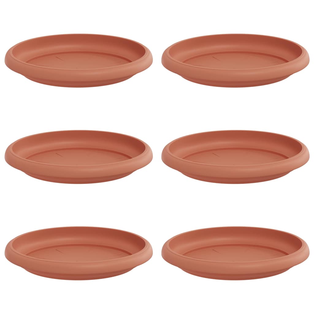 Runde Blumenplatte 6 Stk. Ziegelrot Ø 14 X 2 Cm Kunststoff Vidaxl