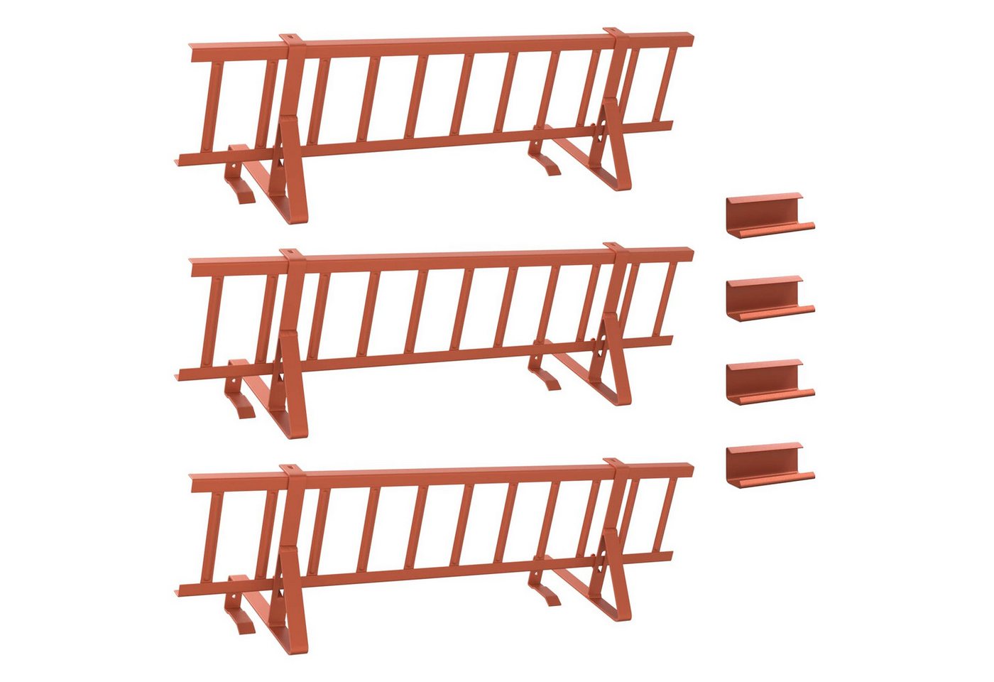 Vidaxl Roof Snow Guard Red 300 X 29.5 X 34.5 Cm Steel Bild 4