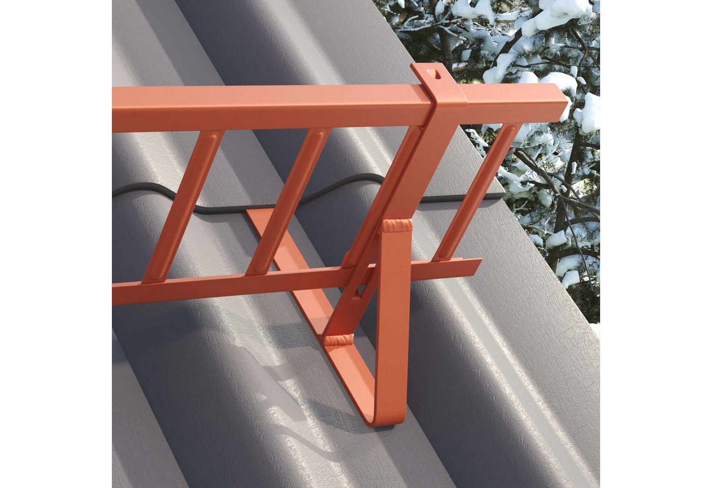 Vidaxl Roof Snow Guard Red 300 X 29.5 X 34.5 Cm Steel Bild 5