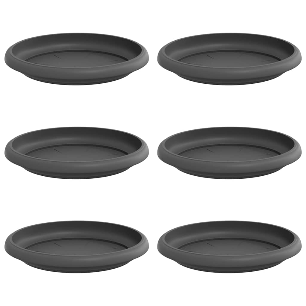 Runde Blumenplatte 6 Stk. Schwarz Ø 14 X 2 Cm Kunststoff Vidaxl