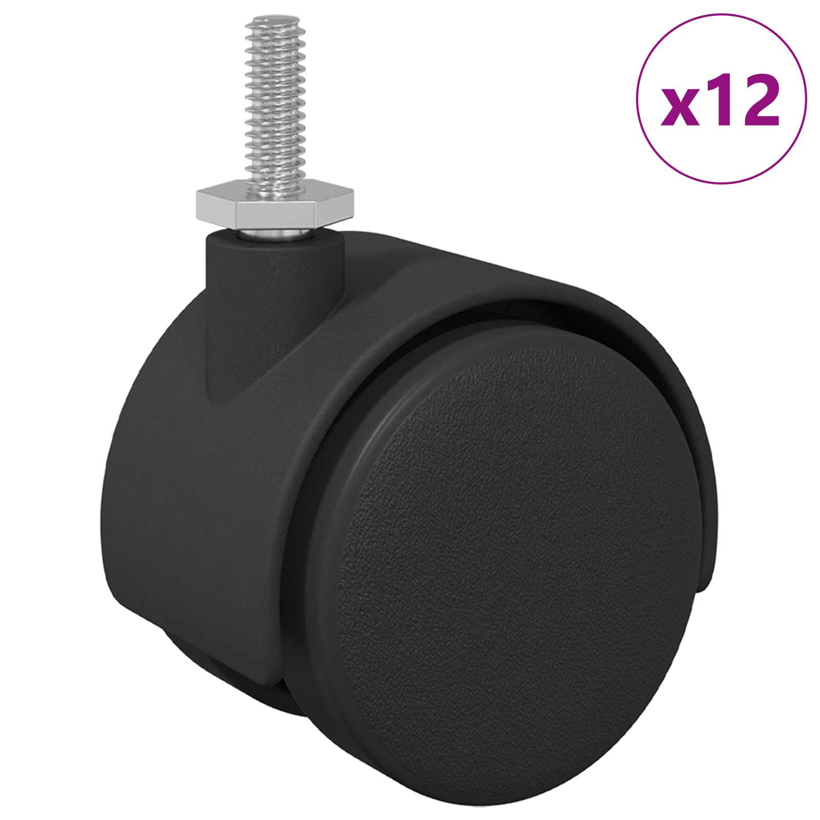 Bockrolle 12 Stk. Schwarz Und Silber 40,1 X 40,1 X 37,8 Mm Vidaxl