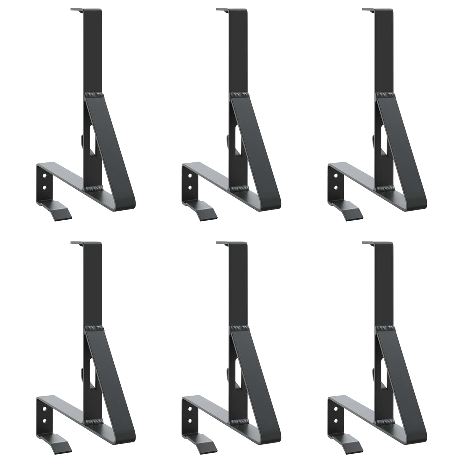 Vidaxl Snow Guard Support 6 Pcs Black 29.5 X 3 X 34.5 Cm Steel