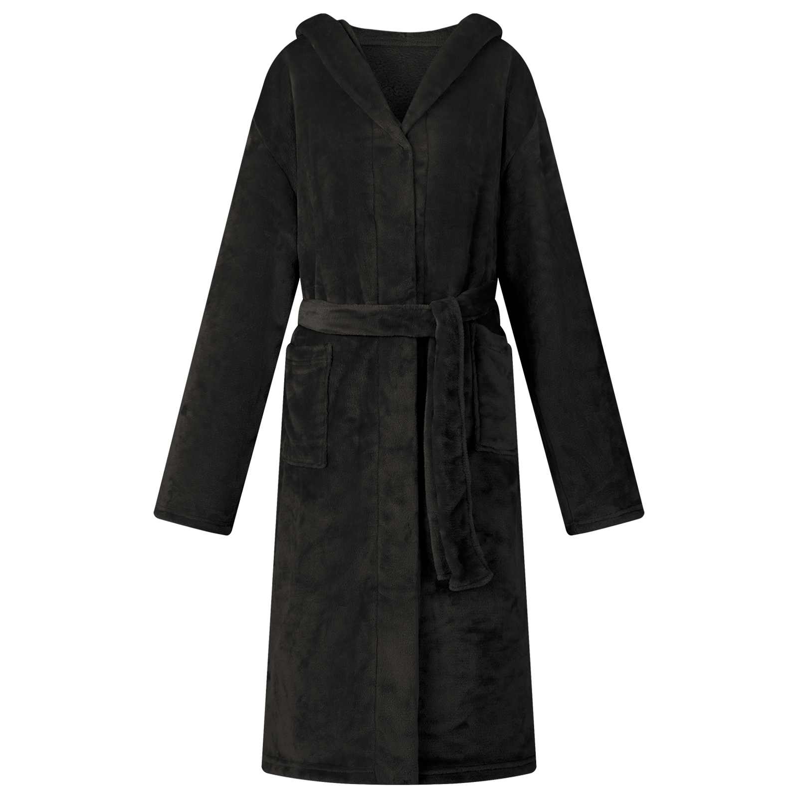 Bademantel Hoodie Schwarz Xxl Flanell Vidaxl