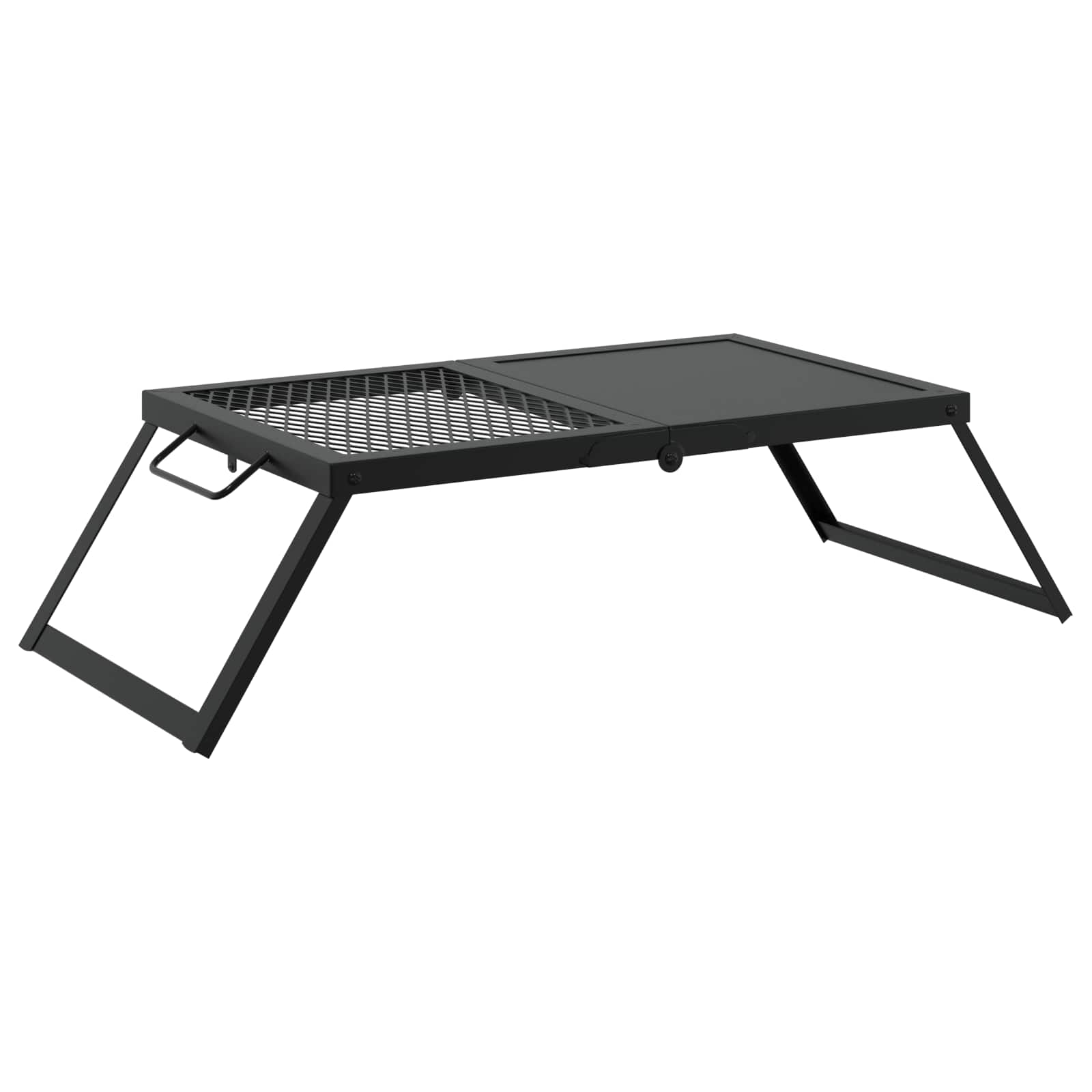 Vidaxl Foldable Camping Grill 31.5 X 26.5 X 4 Cm Alloy Steel Black