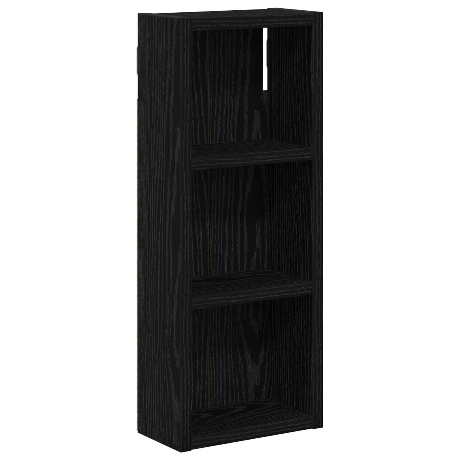 Vidaxl Bathroom Wall Cabinet Black Oak 20 X 10 X 50 Cm Engineered Wood