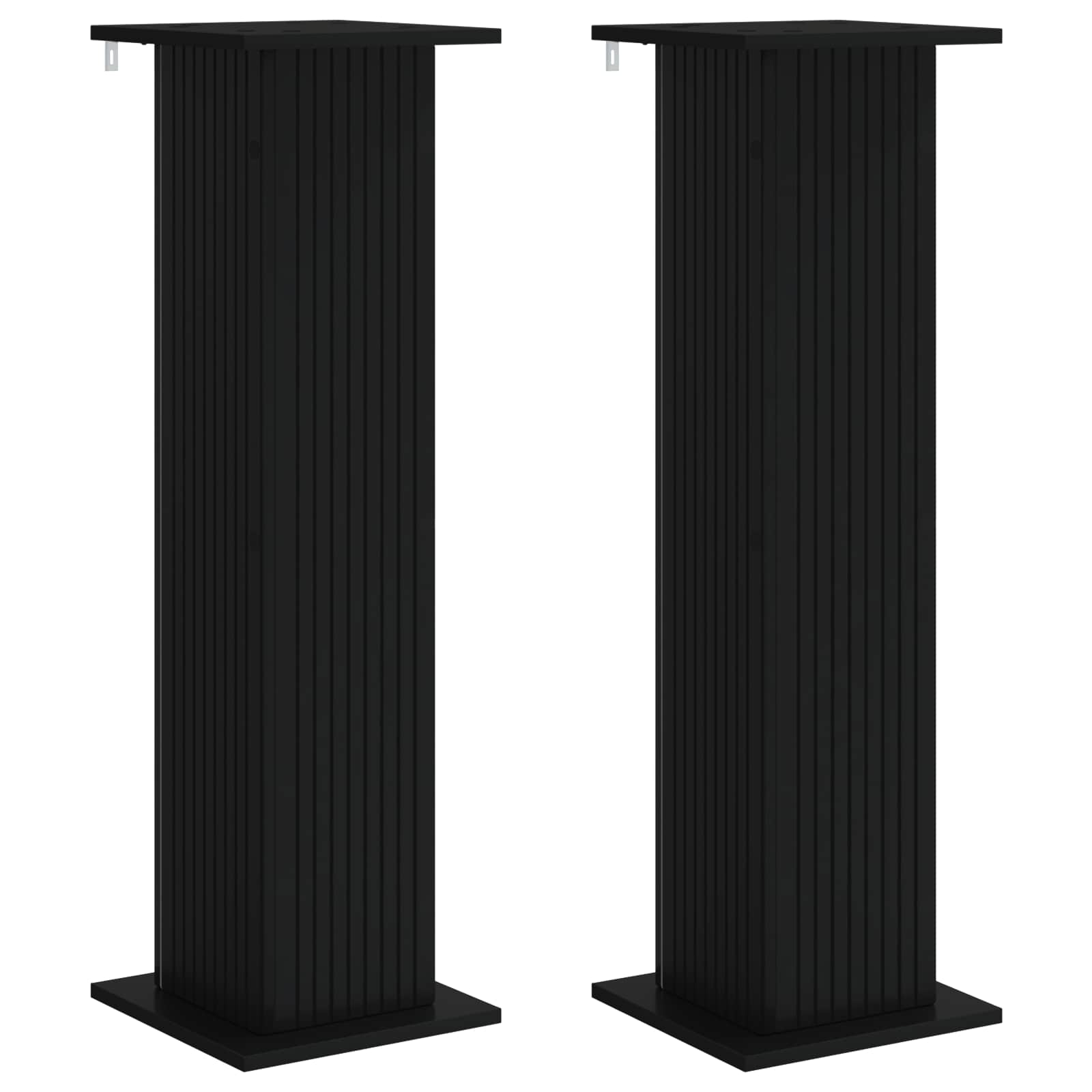 Vidaxl Plant Stand 2 Pcs Black 30.5 X 30 X 100.5 Cm Engineered Wood