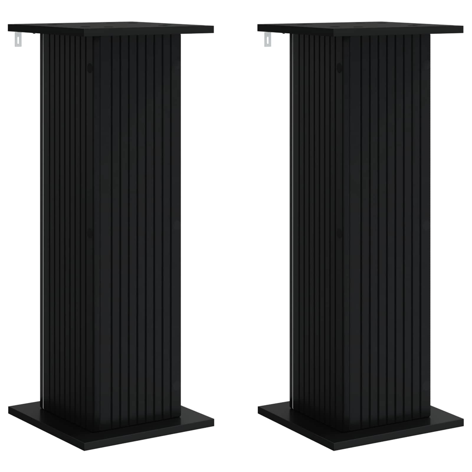 Vidaxl Plant Stand 2 Pcs Black 30.5 X 30 X 80.5 Cm Engineered Wood