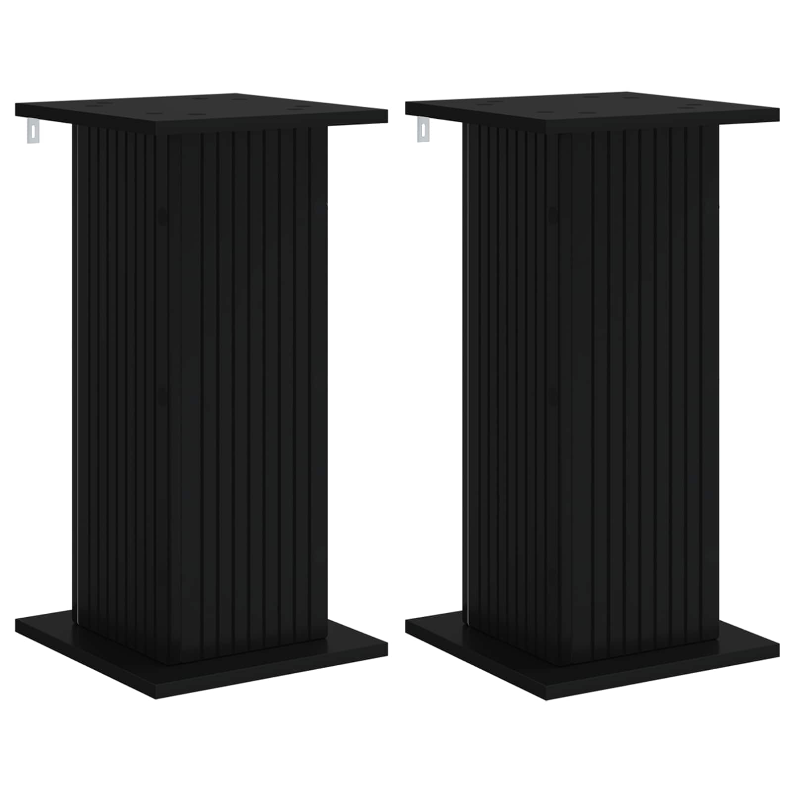 Vidaxl Plant Stand 2 Pcs Black 30.5 X 30 X 60.5 Cm Engineered Wood