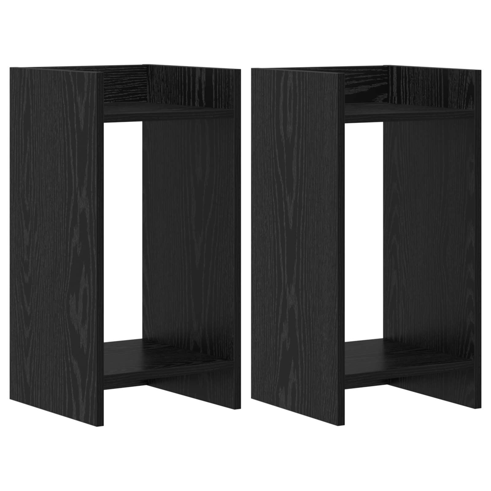 Vidaxl Plant Stand Black Oak 30 X 30 X 60 Cm Engineered Wood