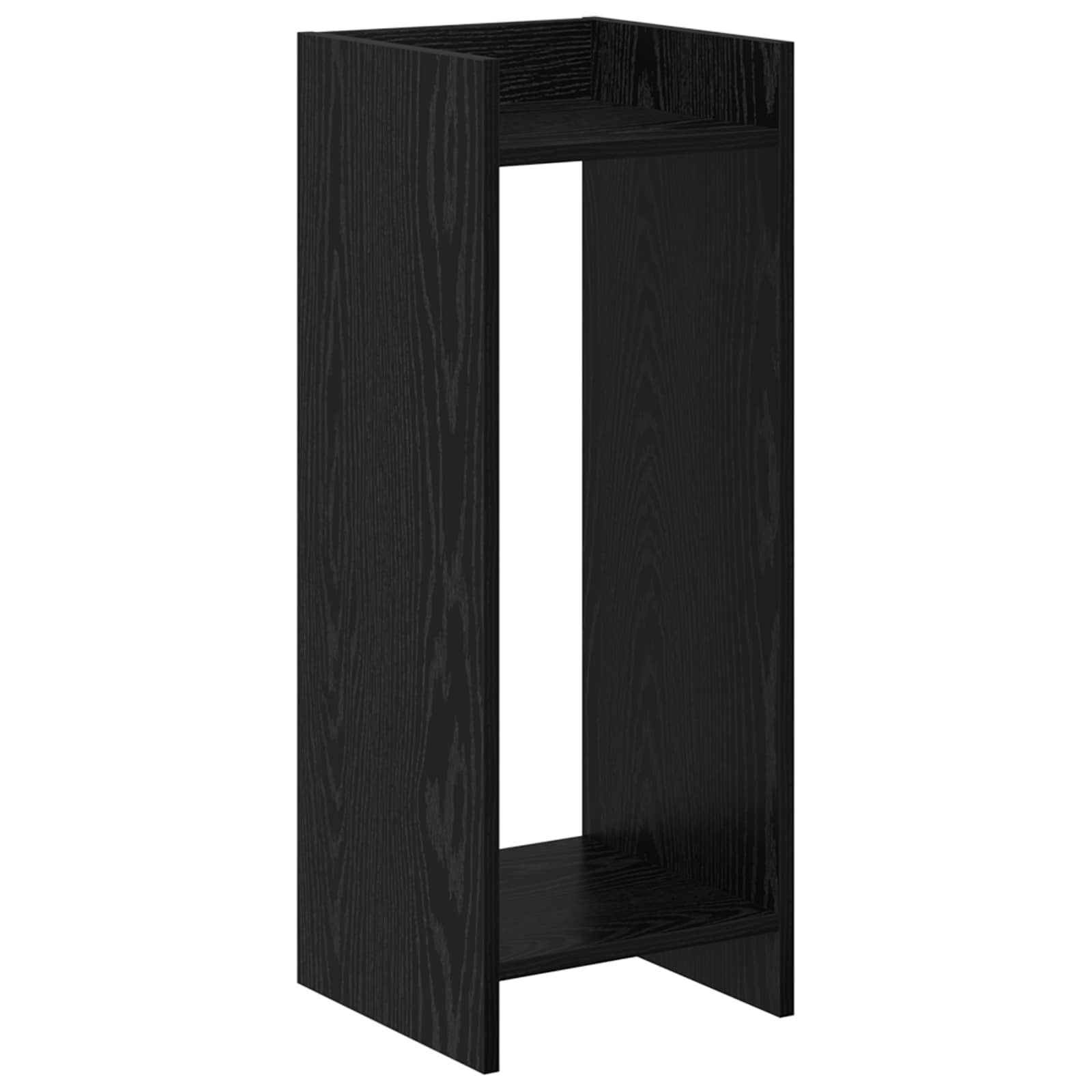 Vidaxl Plant Stand Black Oak 30 X 30 X 80 Cm Engineered Wood
