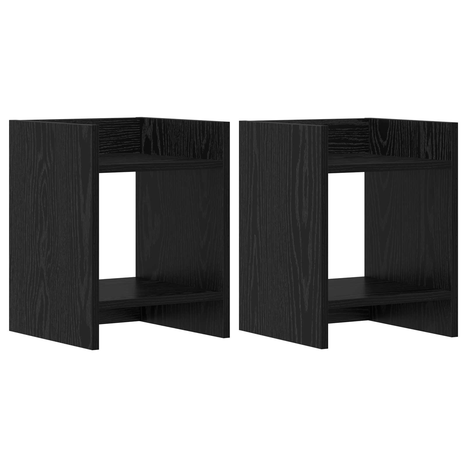 Vidaxl Plant Stand 2 Pcs Black Oak 30 X 30 X 40 Cm Engineered Wood