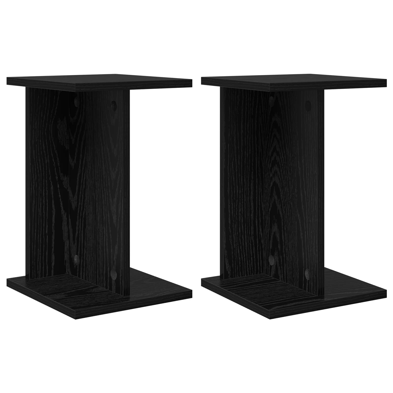 Vidaxl Plant Stand 2 Pcs Black Oak 25 X 25.5 X 40.5 Cm Engineered Wood