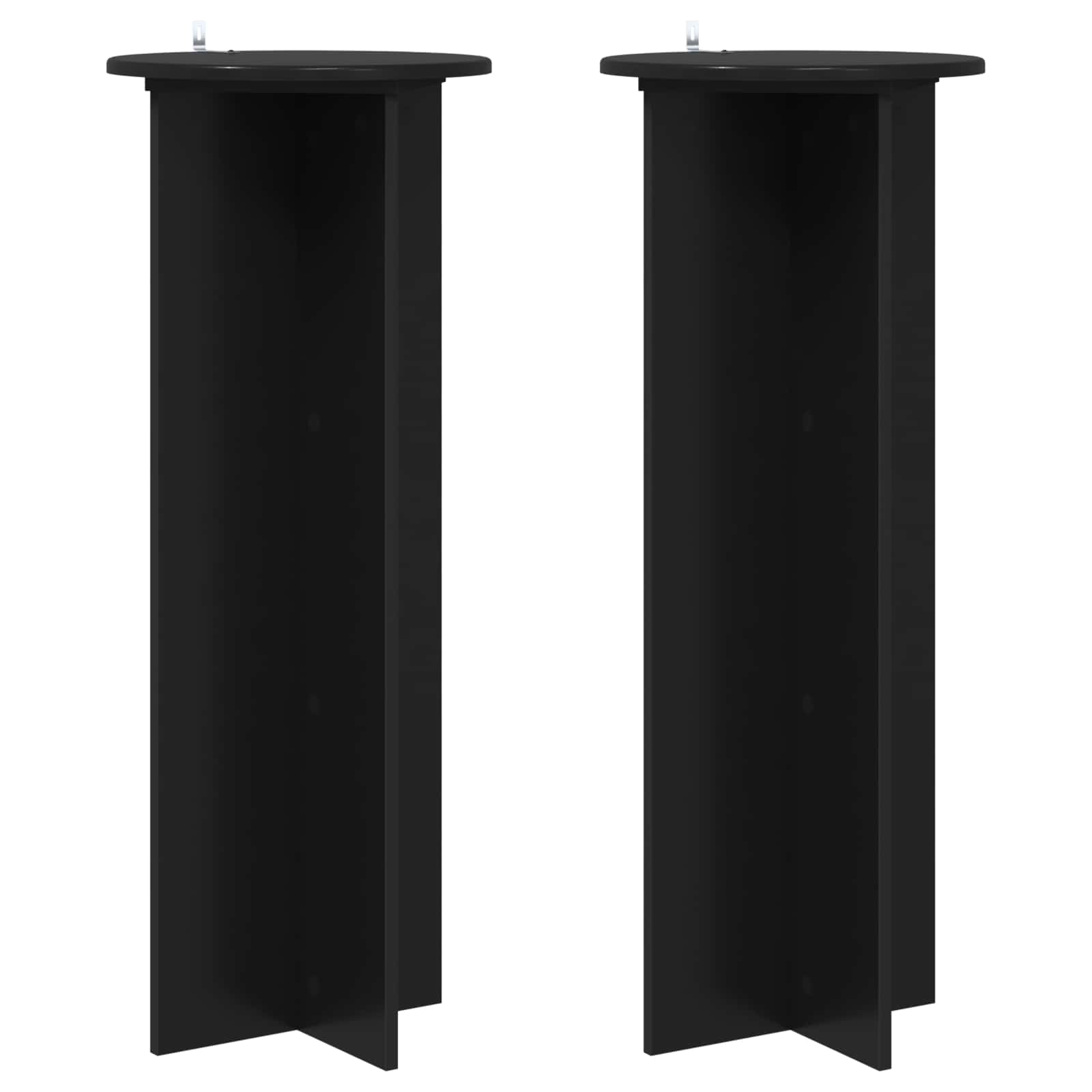 Vidaxl Plant Stand 2 Pcs Black Ø40 X 100 Cm Engineered Wood