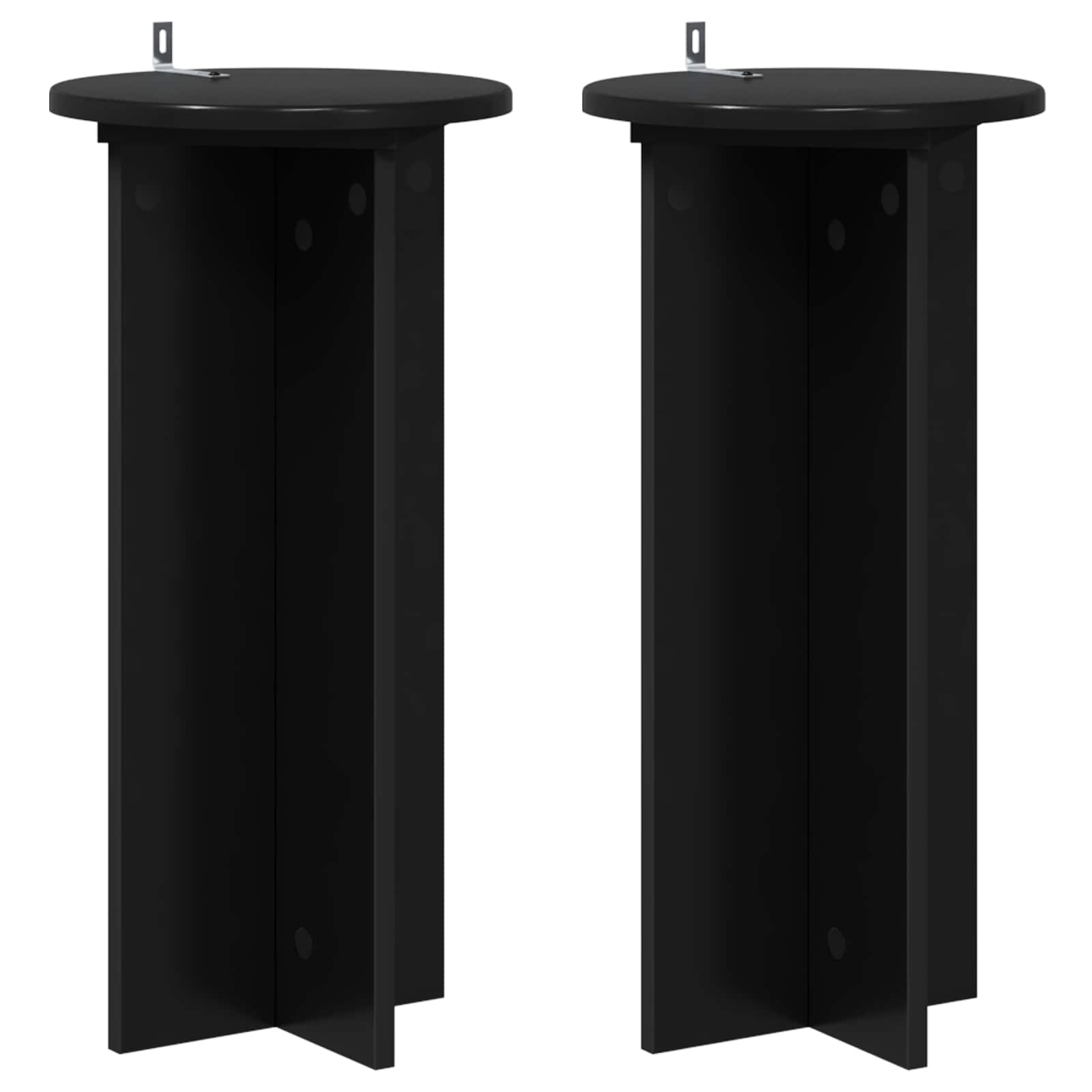 Vidaxl Plant Stand 2 Pcs Black 29.5 X 29.5 X 60 Cm Engineered Wood