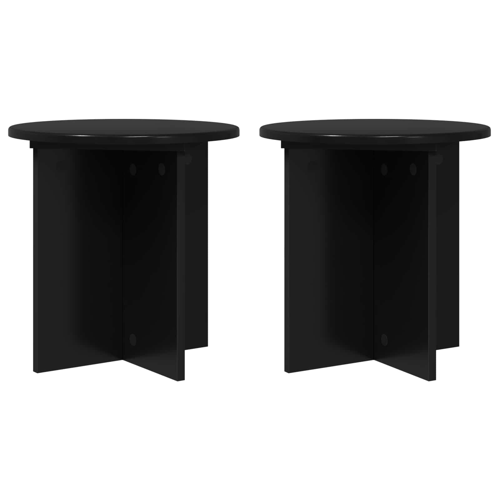 Vidaxl Plant Stand 2 Pcs Black 40 X 40 X 40 Cm Engineered Wood