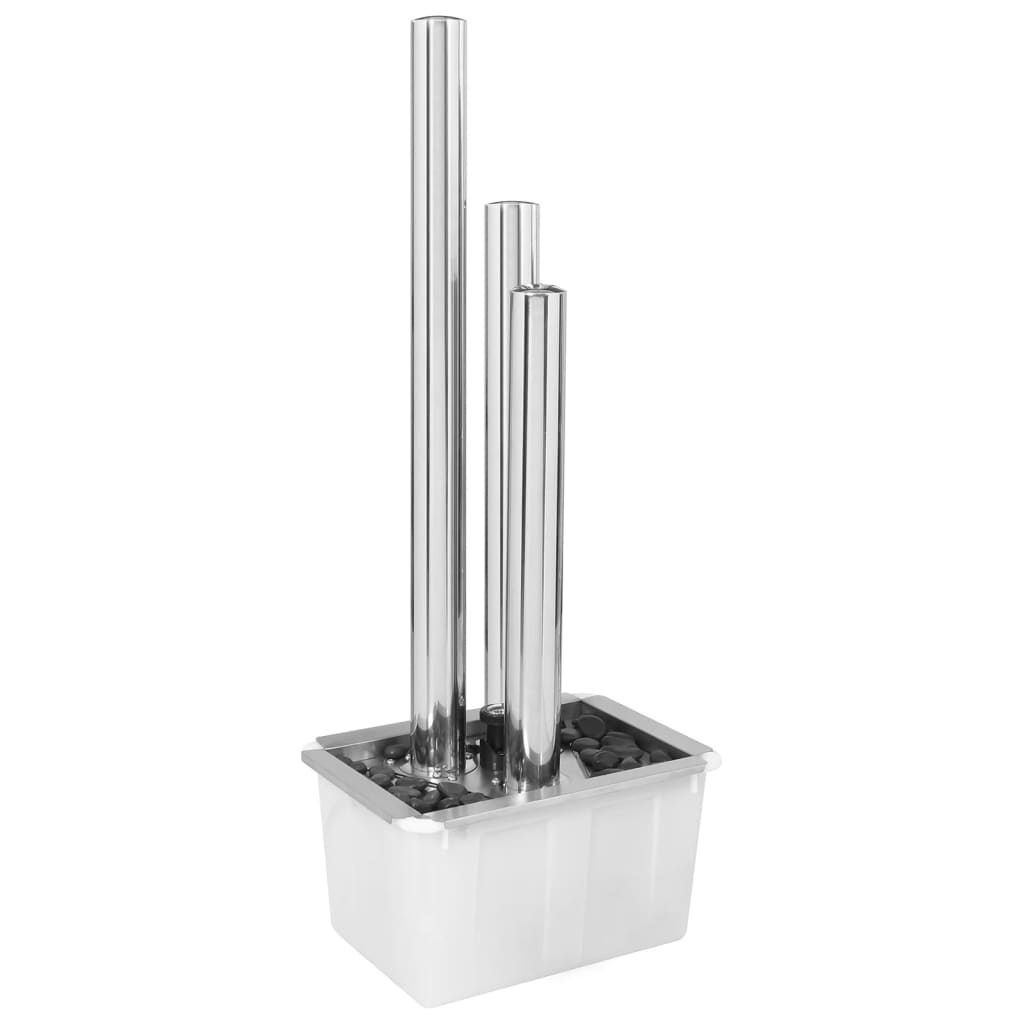 Vidaxl Garden Fountain Silver 48x34x123 Cm Stainless Steel