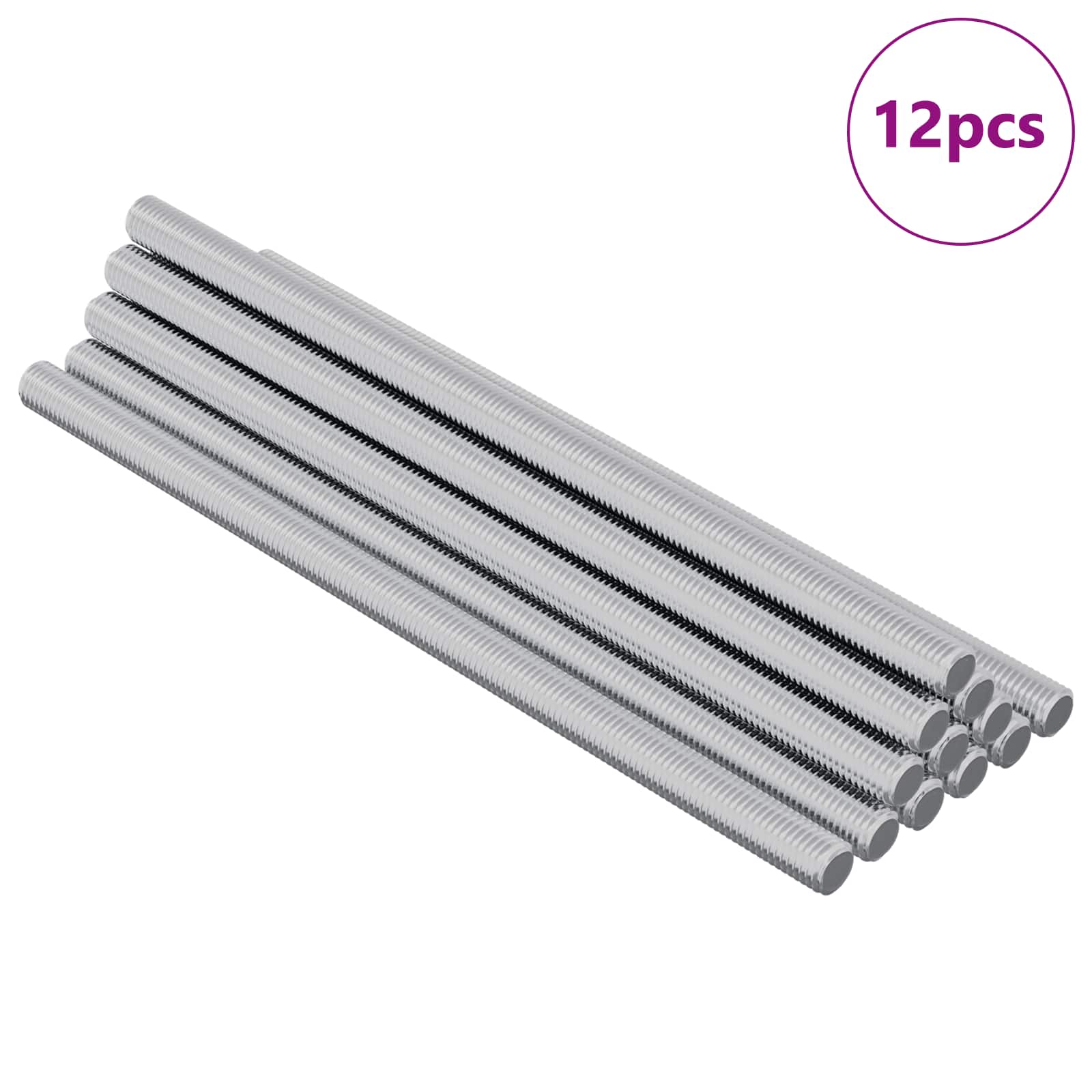 Gewindestange 12 Stk. Silber 6 X 120 Mm Stahl Vidaxl