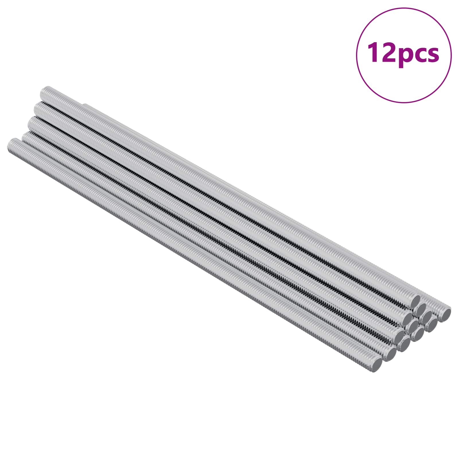Gewindestange 12 Stk. Silber 6 X 170 Mm Stahl Vidaxl
