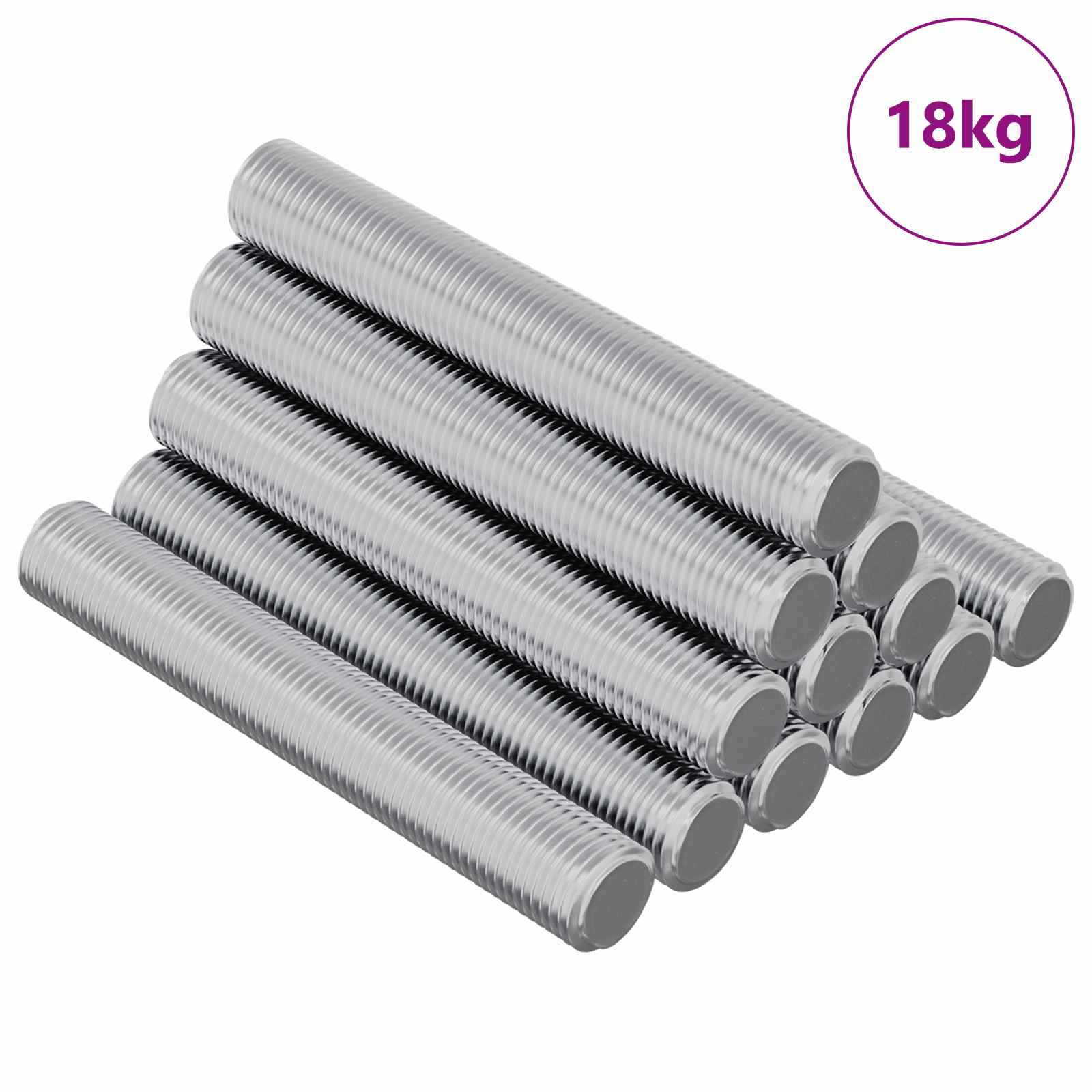 Vidaxl Threaded Rod 1000 Pcs Silver Steel