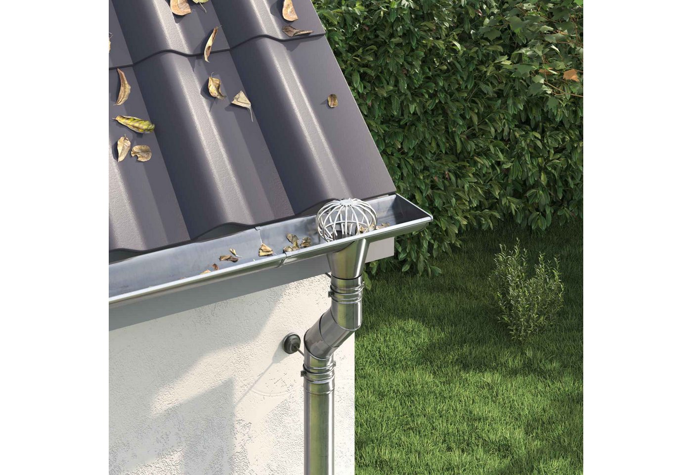 Dachrinnenblattschutz 2 Stk. Silber 110 Mm Edelstahl Vidaxl Bild 5