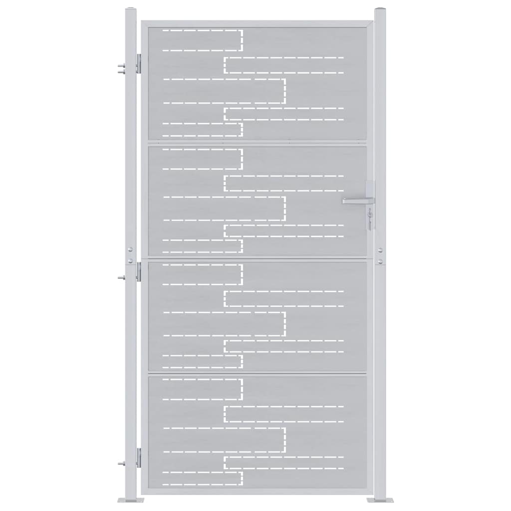 Gartentor 85 X 196 Cm Edelstahl Silber Abschließbar Vidaxl