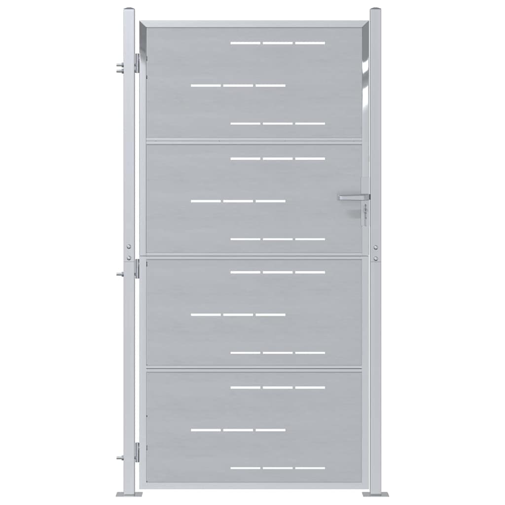 Gartentor Mit Schloss Silber 85 X 196 Cm Edelstahl Vidaxl