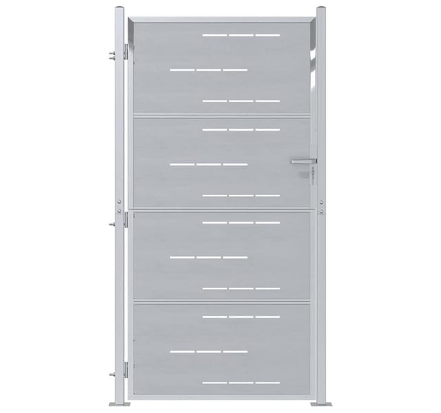 Gartentor Mit Schloss Silber 85 X 196 Cm Edelstahl Vidaxl
