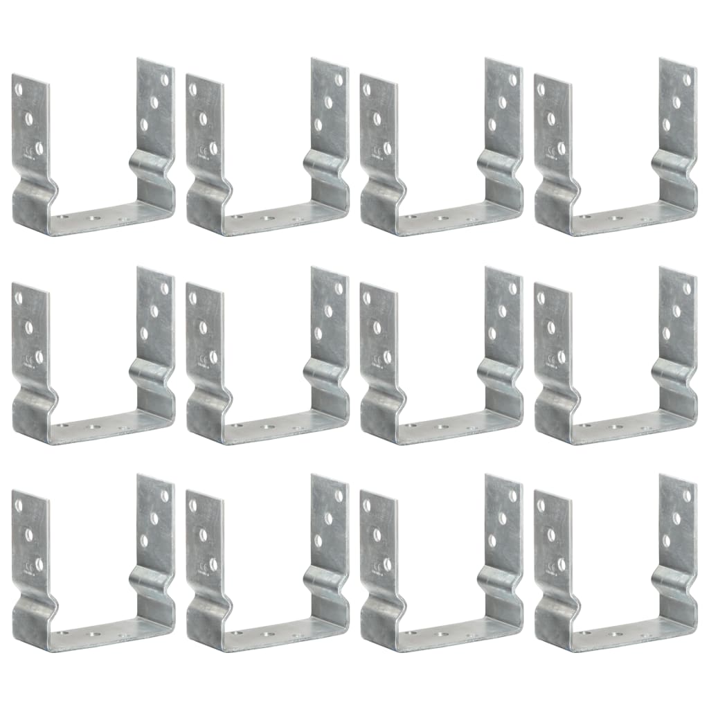 Vidaxl Fence Anchors 12 Pcs Silver 14x6x15 Cm Galvanised Steel