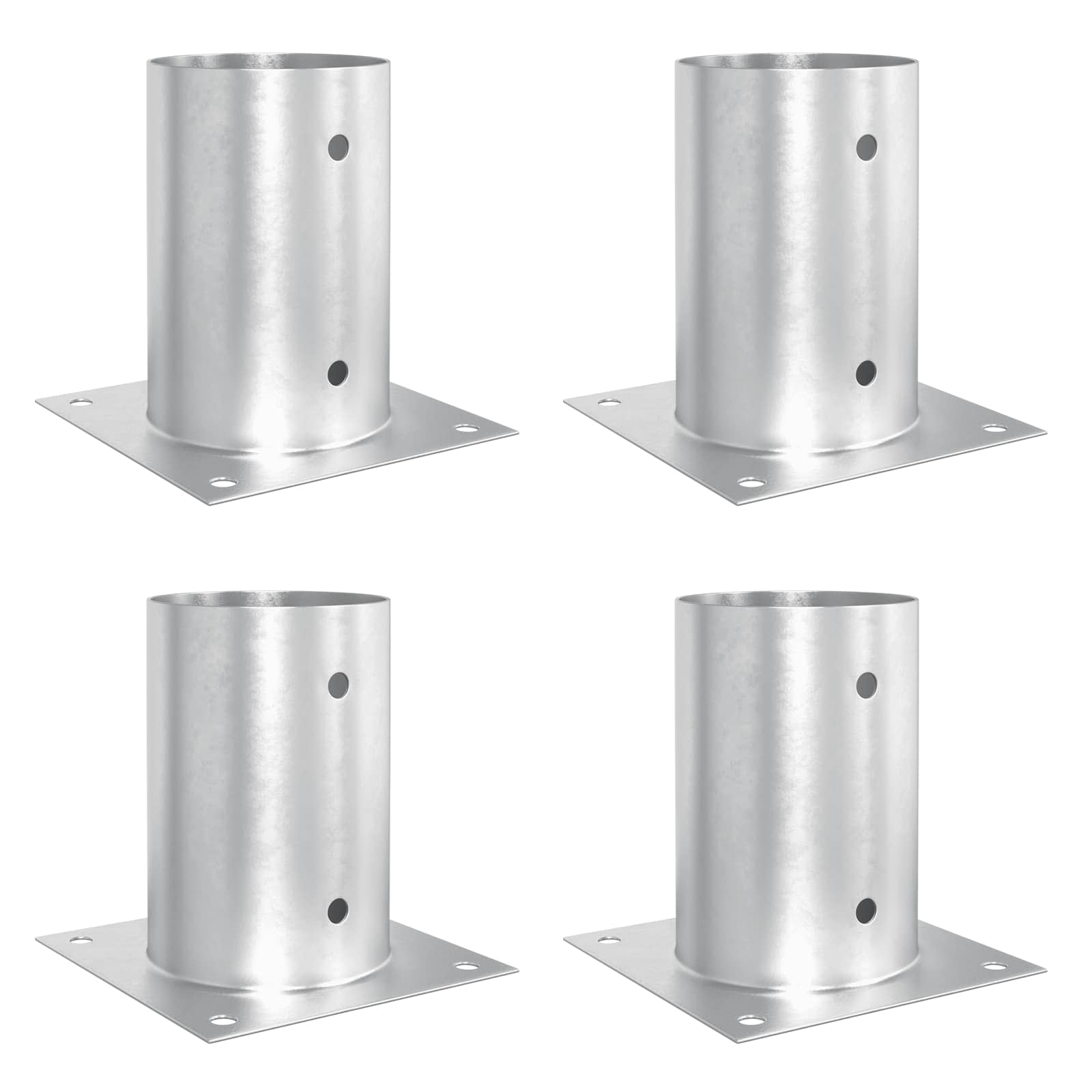 Runder Bodenanker 4 Stk. Silber 15 X 15 X 15 Cm Metall Vidaxl
