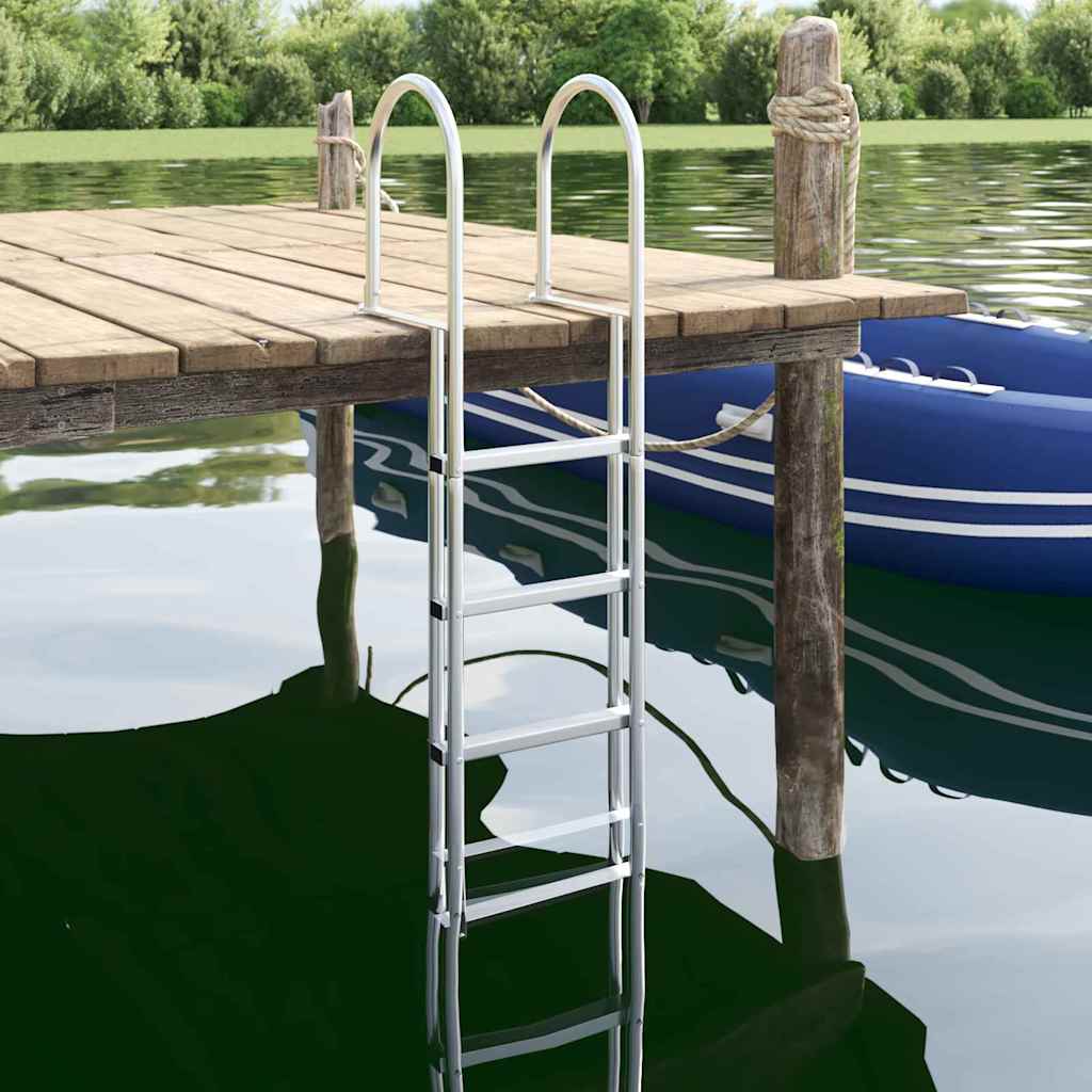4-stufen Dockleiter Silber 45 ×11,5 ×162 Cm Aluminium Vidaxl
