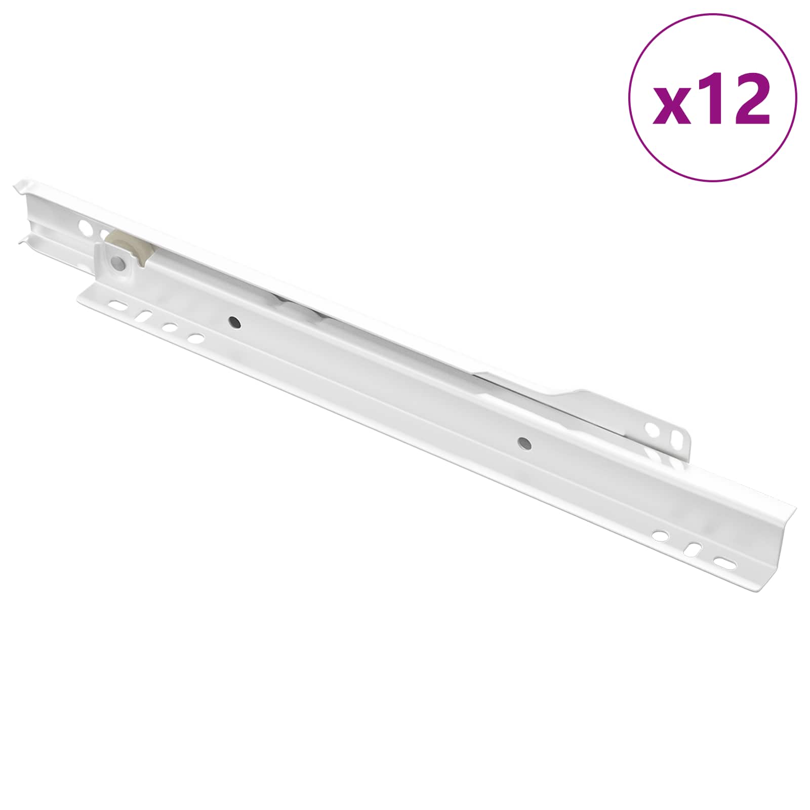Vidaxl Drawer Slide 12 Pcs White 250 Mm Steel